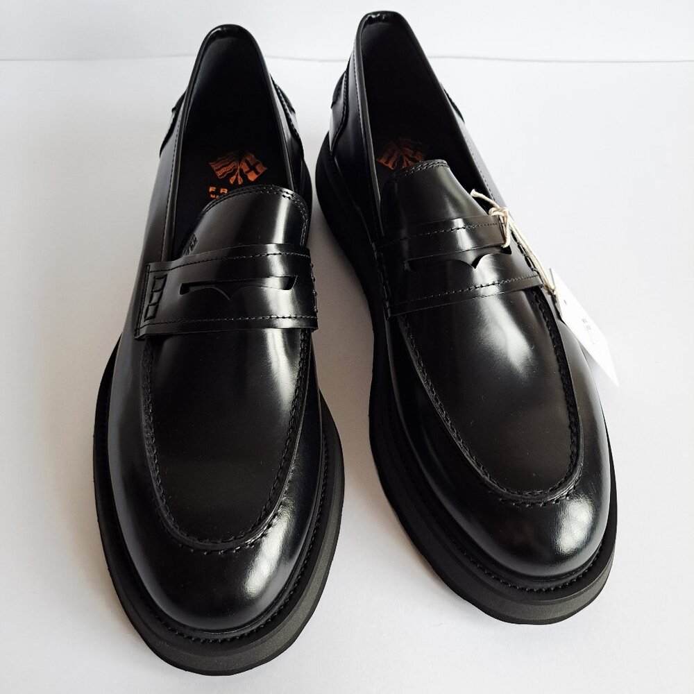 NEW Fradi Men's Black Leather Italian Loafers Shoes Size 44 / US 11